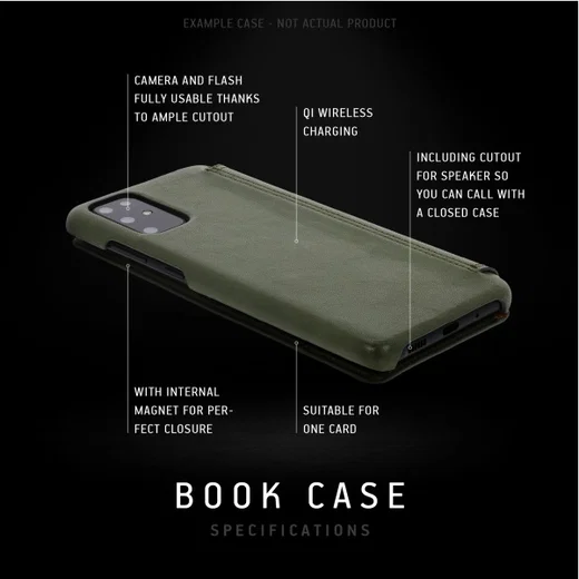 Minim Apple iPhone 14 Hoesje Wallet Book Case Echt Leer Groen afbeelding 5