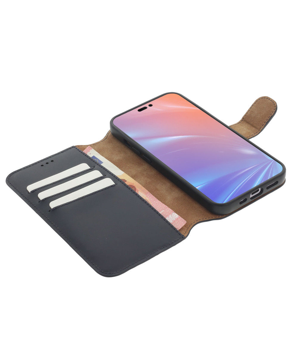 Minim 2-in-1 Apple iPhone 14 Pro Hoesje Book Case en Back Cover Blauw afbeelding 1