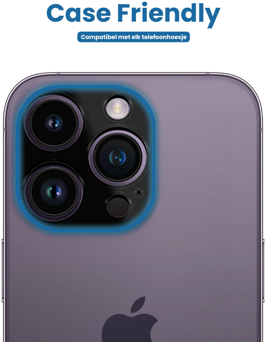 Apple iPhone 14 Pro / 14 Pro Max Camera Lens Protector Zwart afbeelding 2