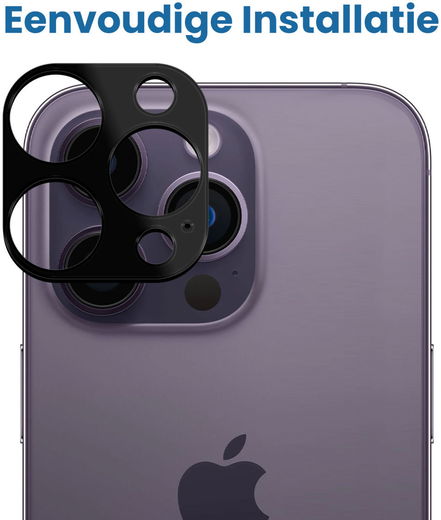 Apple iPhone 14 Pro / 14 Pro Max Camera Lens Protector Zwart afbeelding 3