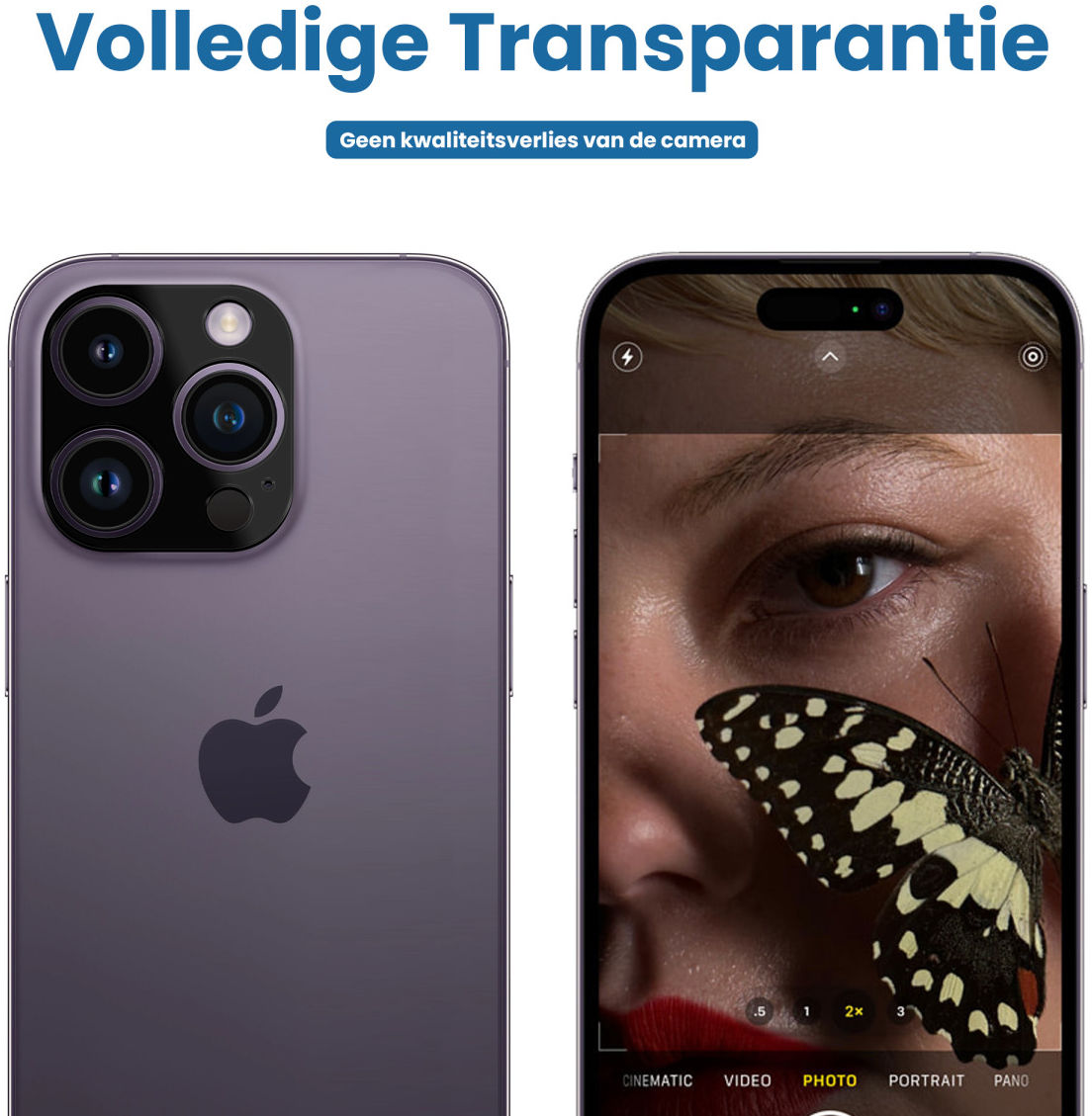 Apple iPhone 14 Pro / 14 Pro Max Camera Lens Protector Zwart afbeelding 4