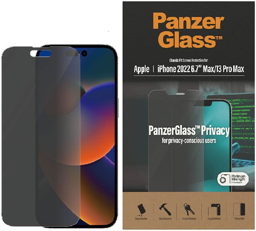 PanzerGlass iPhone 14 Pro Max Screen Protector Privacy Tempered Glass afbeelding 1