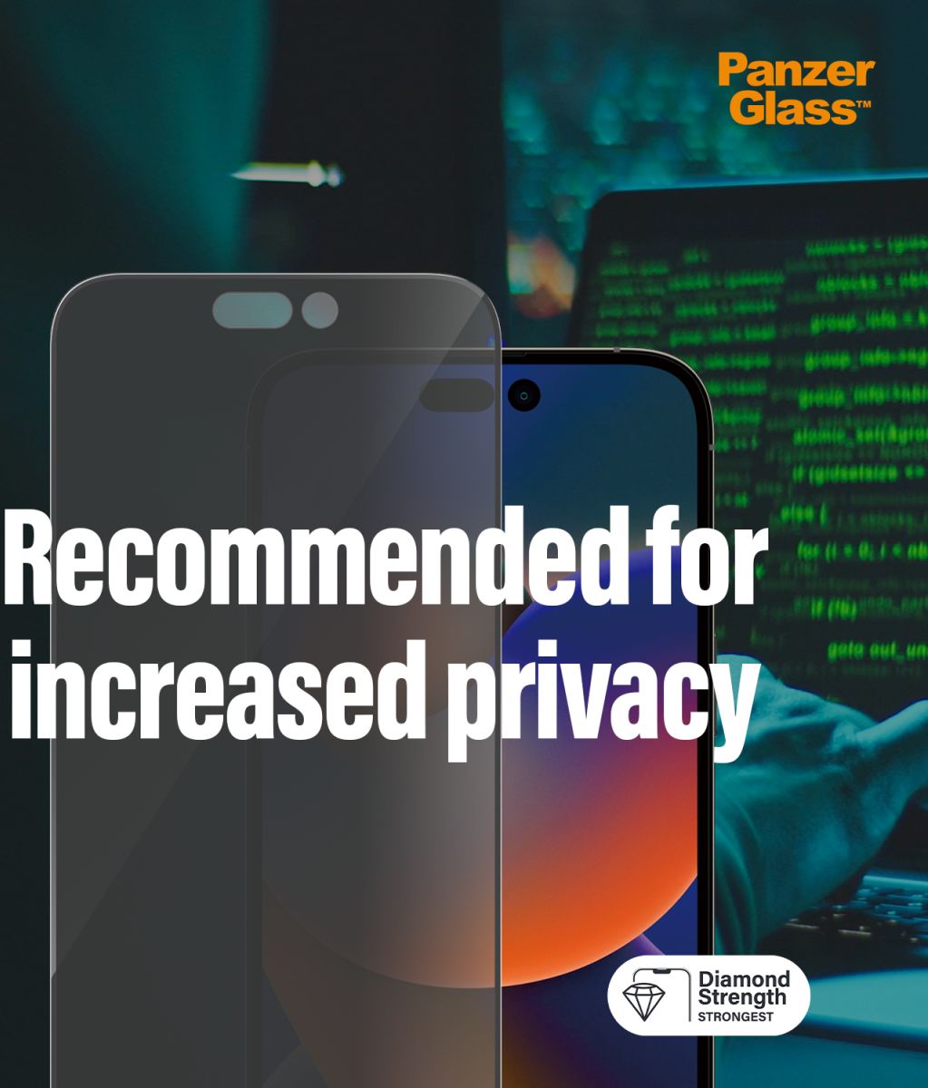 PanzerGlass iPhone 14 Pro Max Screen Protector Privacy Tempered Glass afbeelding 2
