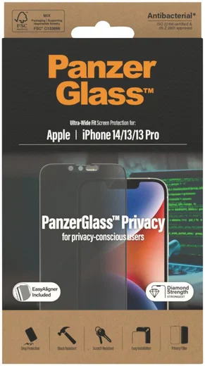 PanzerGlass Ultra-Wide iPhone 14 / 13 / 13 Pro Privacy Glass Aligner afbeelding 20