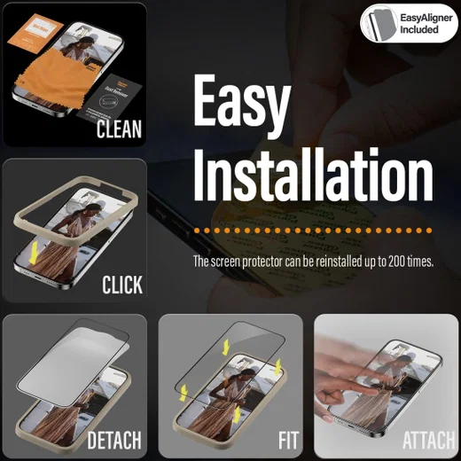PanzerGlass Ultra-Wide iPhone 14 Pro Screen Protector EasyAligner afbeelding 6