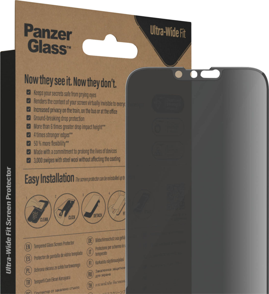 PanzerGlass Ultra-Wide iPhone 14 Plus Privacy Screen Protector afbeelding 20