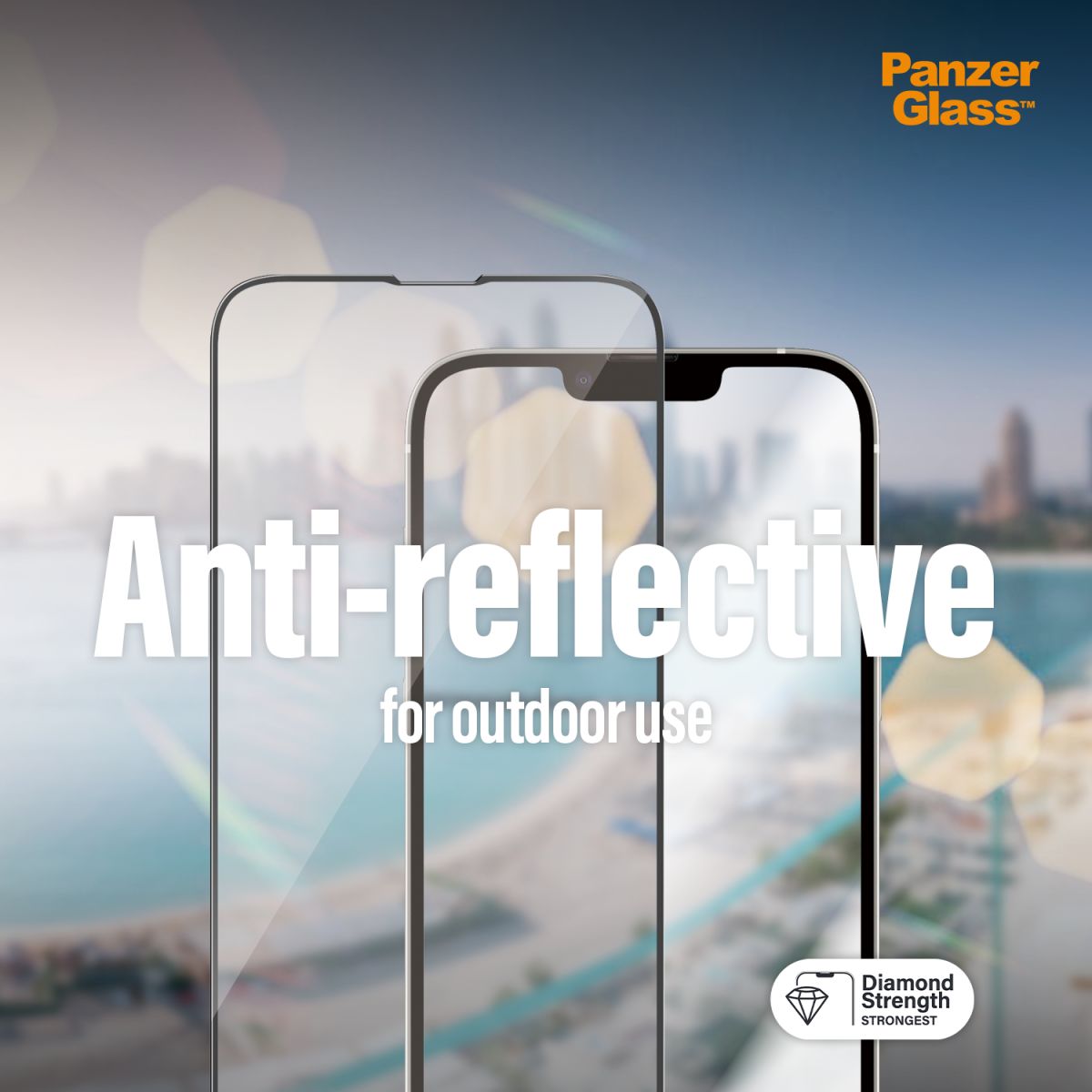 PanzerGlass Ultra-Wide iPhone 14 / 13 / 13 Pro Protector Anti-Glare afbeelding 2