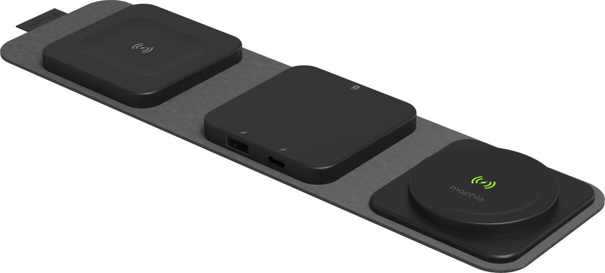 Mophie Snap+ 3-in-1 Travel Charger met Laadpunten en USB-poorten Zwart afbeelding 3