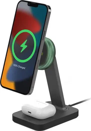 Mophie Snap+ Stand & Pad 15W Draadloze MagSafe Bureauhouder Lader afbeelding 1