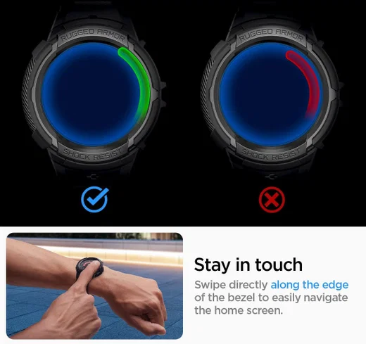 Spigen Rugged Armor Pro Galaxy Watch 5 Pro Hoesje en Bandje Zwart afbeelding 10