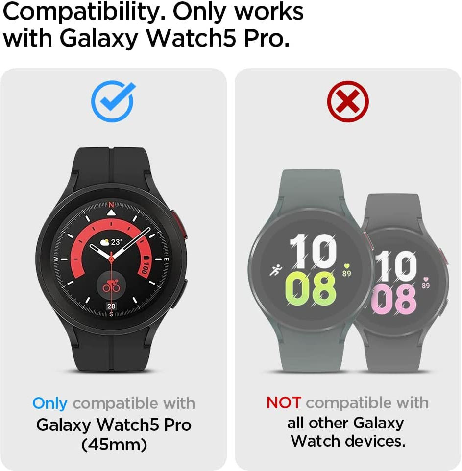 Spigen Rugged Armor Pro Galaxy Watch 5 Pro Hoesje en Bandje Zwart afbeelding 11