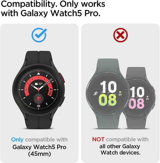 Spigen Rugged Armor Pro Galaxy Watch 5 Pro Hoesje en Bandje Zwart afbeelding 11