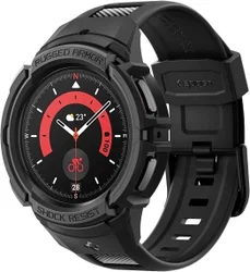 Spigen Rugged Armor Pro Galaxy Watch 5 Pro Hoesje en Bandje Zwart afbeelding