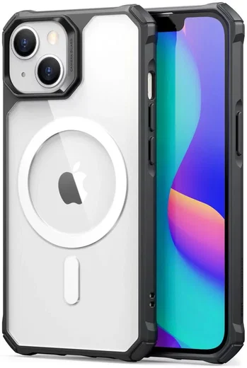 ESR Air Armor HaloLock Apple iPhone 14 Hoesje MagSafe Clear Zwart afbeelding 1