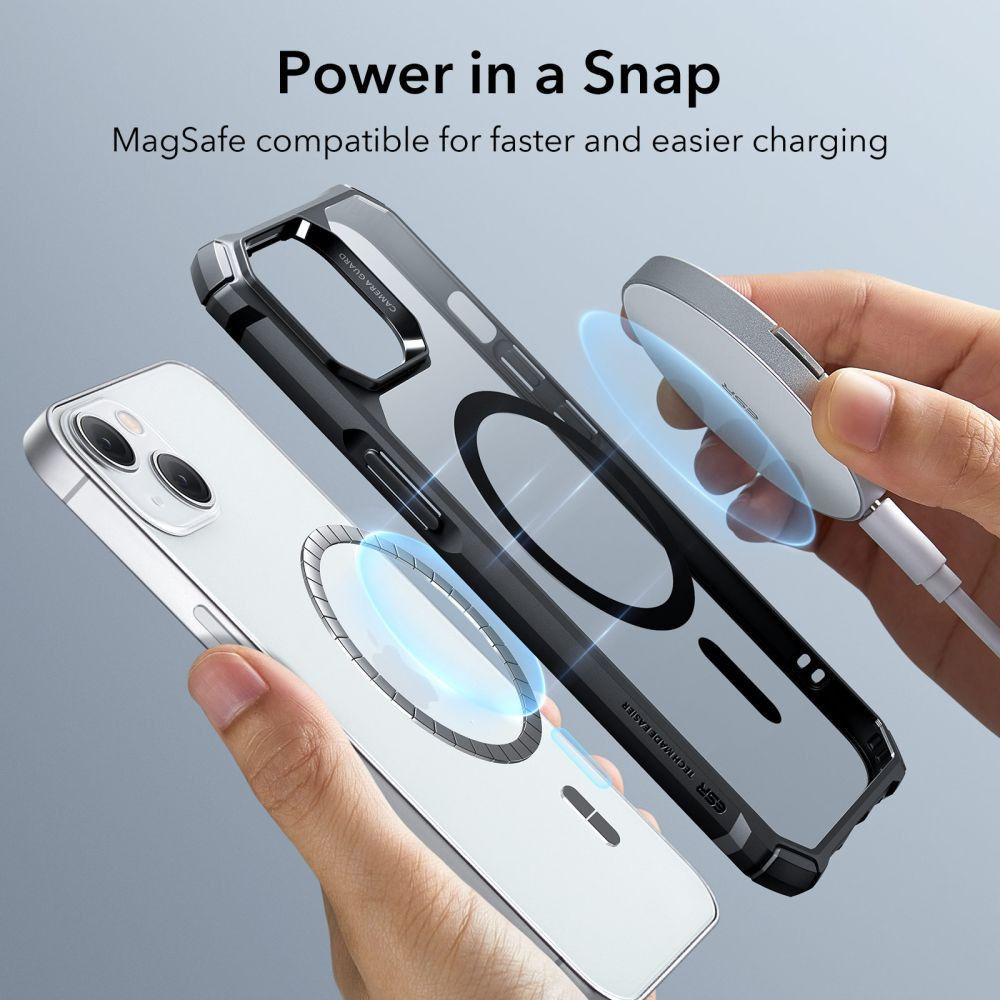 ESR Air Armor HaloLock iPhone 14 Pro Max Hoesje MagSafe Clear Zwart afbeelding 2