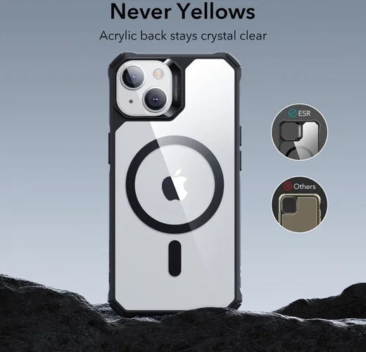 ESR Air Armor HaloLock iPhone 14 Pro Max Hoesje MagSafe Clear Zwart afbeelding 6