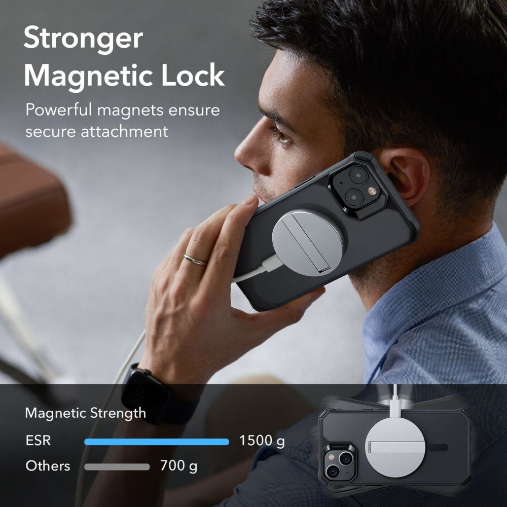 ESR Air Armor HaloLock iPhone 14 Pro Max Hoesje MagSafe Zwart afbeelding 6