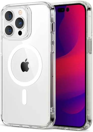 ESR Classic Hybrid HaloLock iPhone 14 Pro Hoesje MagSafe Transparant afbeelding 1