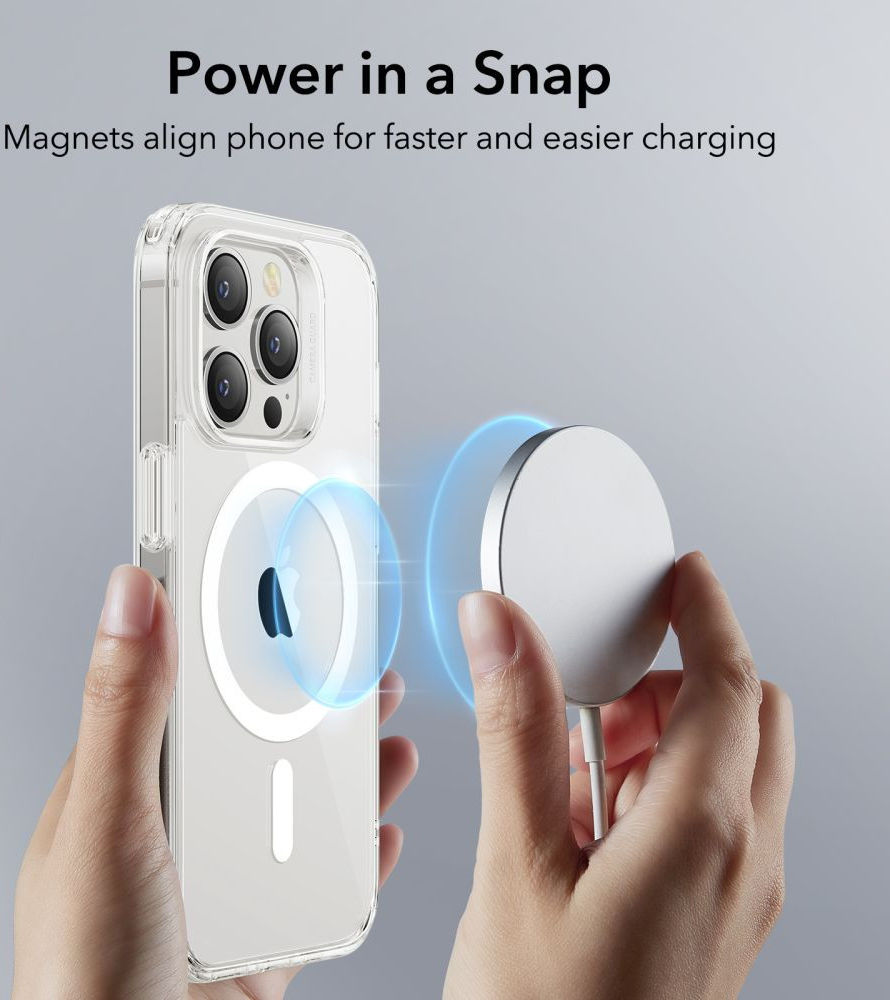 ESR Classic Hybrid HaloLock iPhone 14 Pro Hoesje MagSafe Transparant afbeelding 2