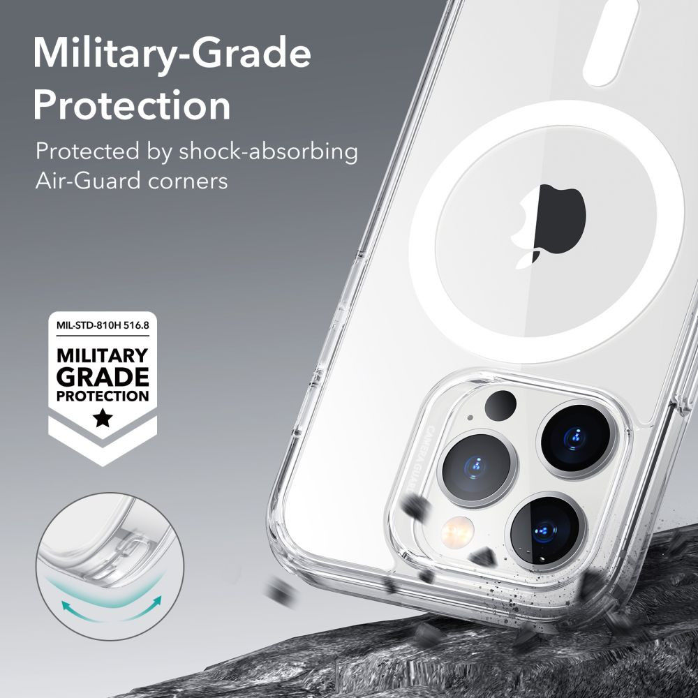 ESR Classic Hybrid HaloLock iPhone 14 Pro Hoesje MagSafe Transparant afbeelding 4