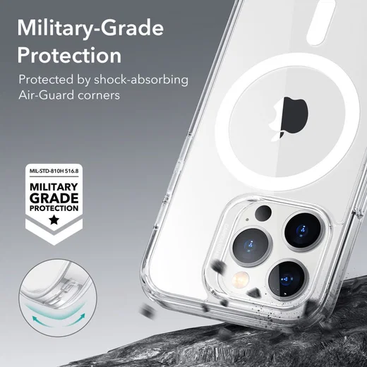 ESR Classic Hybrid HaloLock iPhone 14 Pro Hoesje MagSafe Transparant afbeelding 4