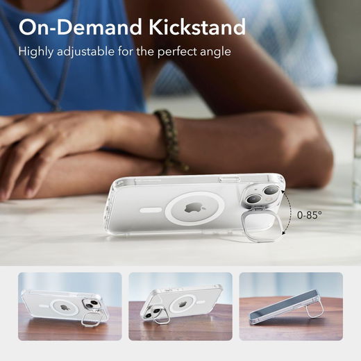 ESR Classic Kickstand Apple iPhone 14 Hoesje MagSafe Transparant afbeelding 7