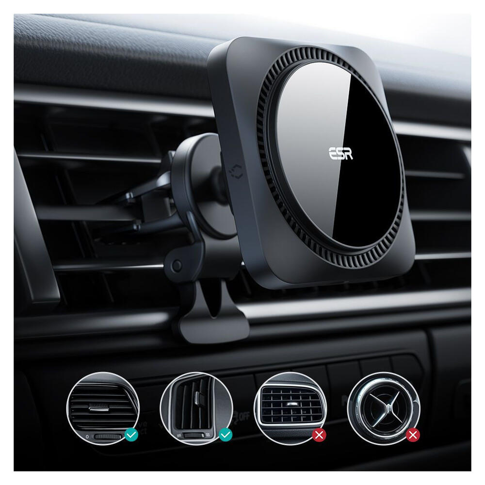 ESR HaloLock Ventilatierooster Houder Auto met MagSafe Opladen 7.5W afbeelding 11