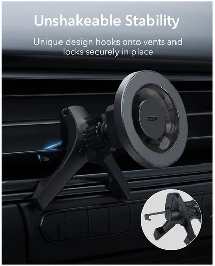 ESR HaloLock Ventilatierooster MagSafe Telefoonhouder Auto Grijs afbeelding 6