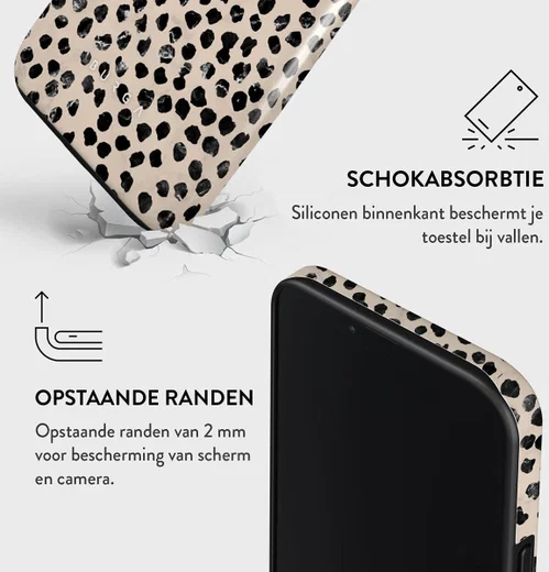 Burga Tough Case Apple iPhone 14 Hoesje Almond Latte Print afbeelding 4