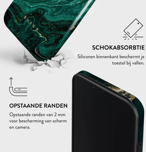 Burga Tough Case Apple iPhone 14 Hoesje Emerald Pool Print afbeelding 5