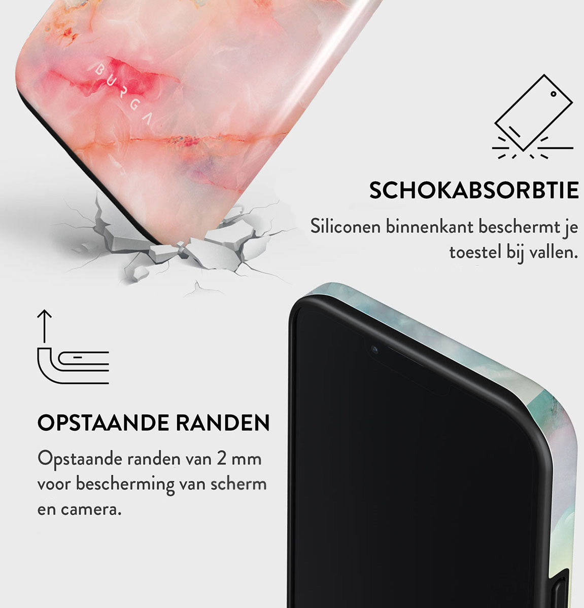 Burga Tough Case Apple iPhone 14 Hoesje New Flame Rainbow Print afbeelding 4
