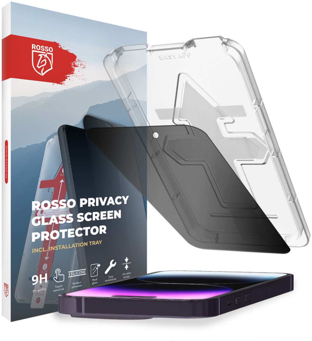 Rosso Apple iPhone 14 Pro Privacy Glass met Installatietray afbeelding 1