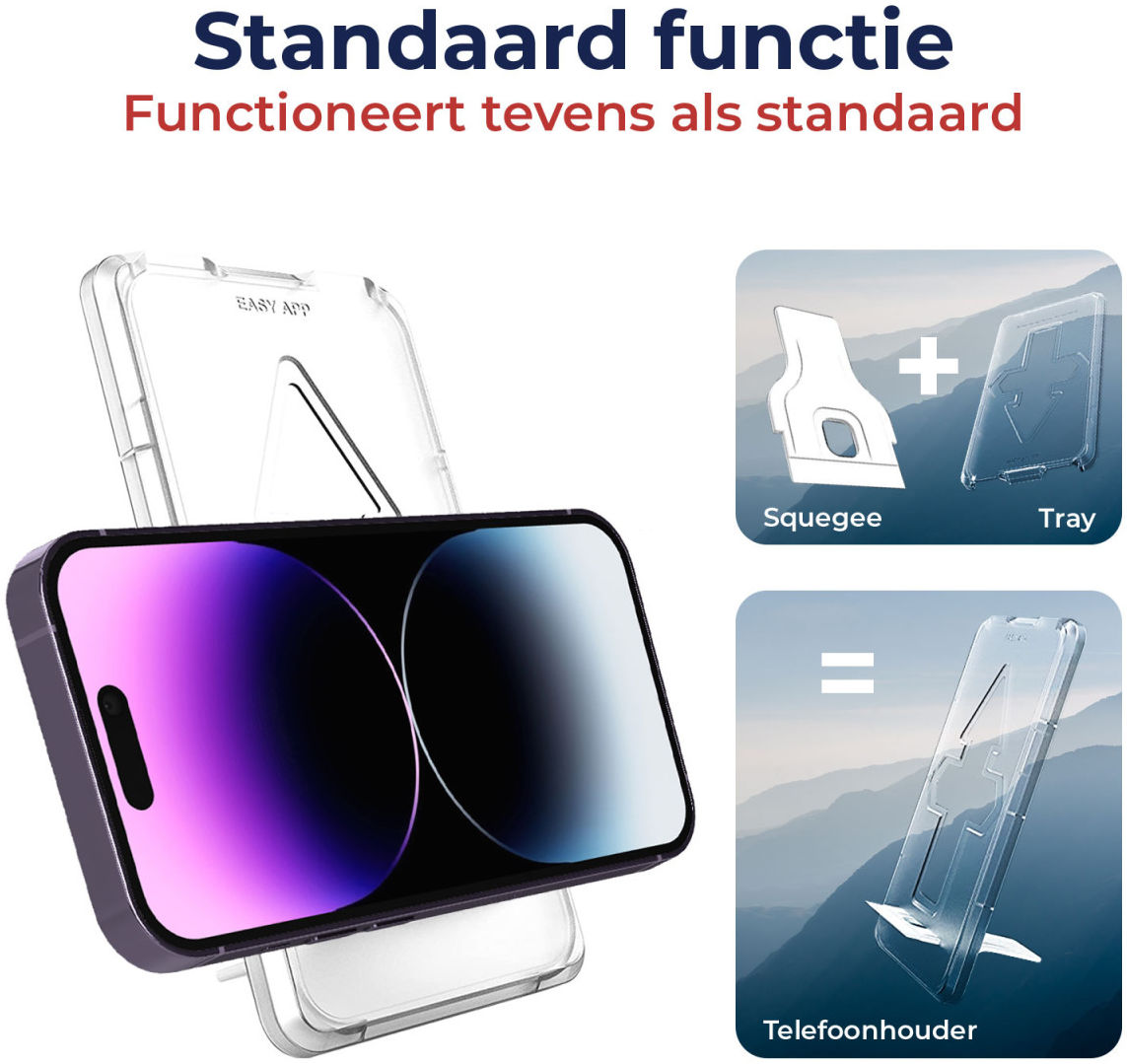 Rosso Apple iPhone 14 Pro Privacy Glass met Installatietray afbeelding 5