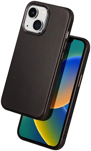 Dux Ducis Naples Apple iPhone 14 Hoesje MagSafe Echt Leer Coffee afbeelding 2