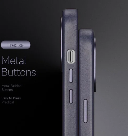 Dux Ducis Naples Apple iPhone 14 Hoesje MagSafe Echt Leer Blauw afbeelding 8