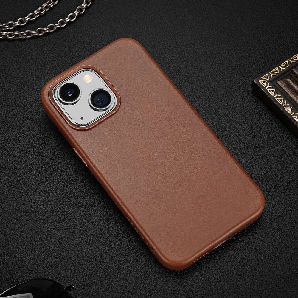 Dux Ducis Naples Apple iPhone 14 Hoesje MagSafe Echt Leer Bruin afbeelding 3