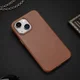 Dux Ducis Naples Apple iPhone 14 Hoesje MagSafe Echt Leer Bruin afbeelding 3