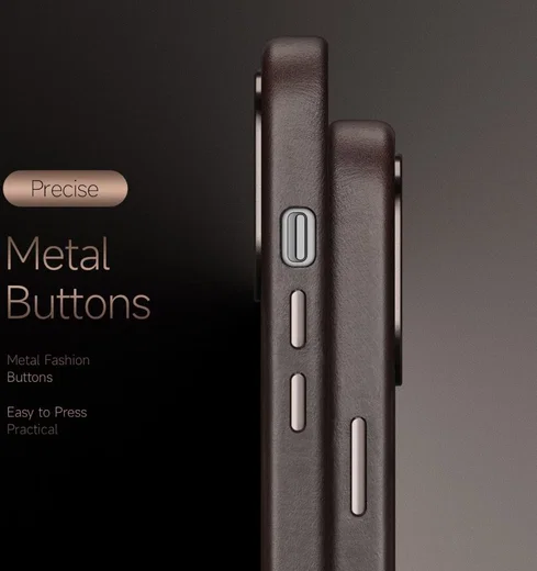 Dux Ducis Naples Apple iPhone 14 Pro Hoesje MagSafe Echt Leer Coffee afbeelding 7