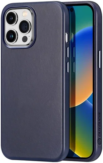 Dux Ducis Naples Apple iPhone 14 Pro Max Hoesje MagSafe Leer Blauw afbeelding 1