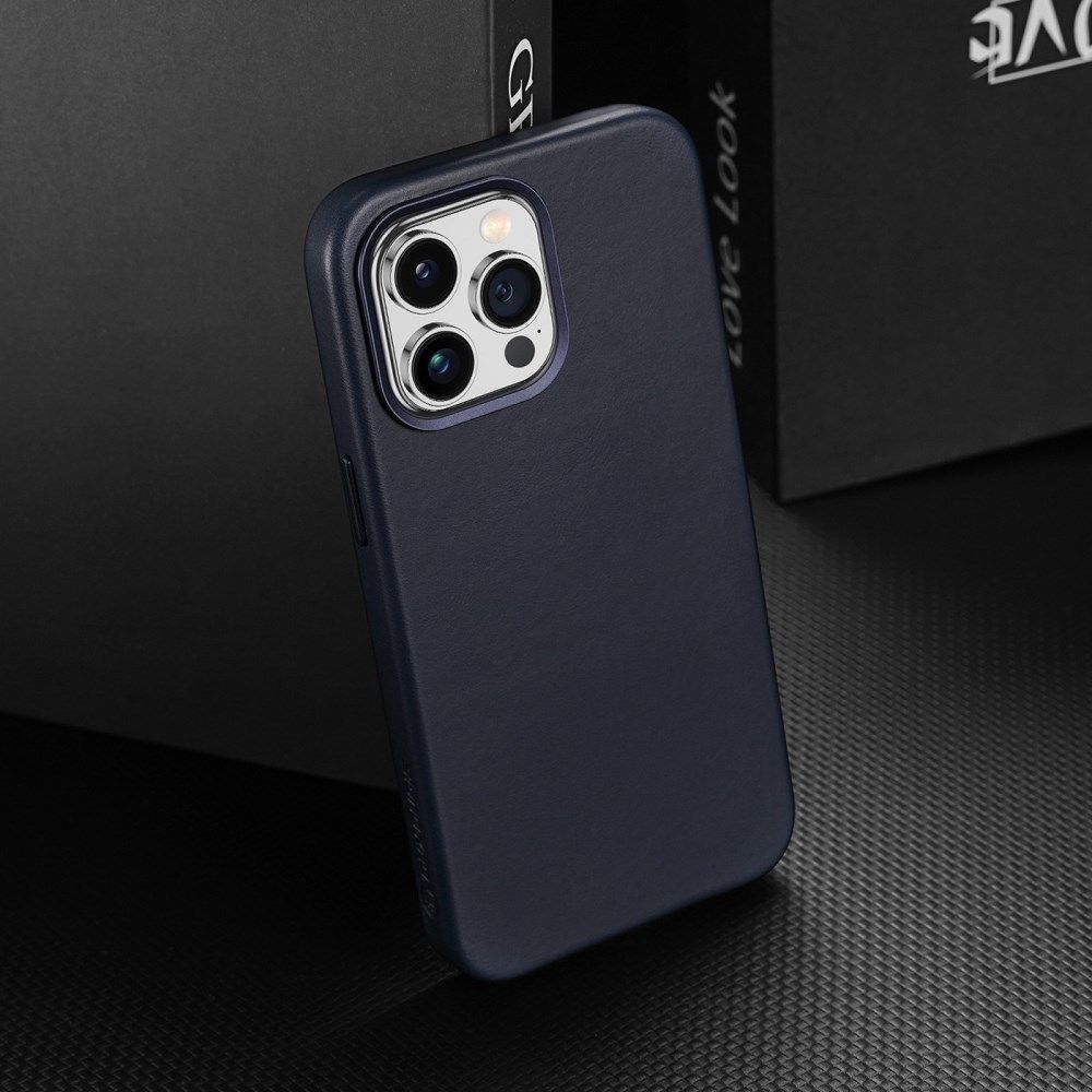 Dux Ducis Naples Apple iPhone 14 Pro Max Hoesje MagSafe Leer Blauw afbeelding 8