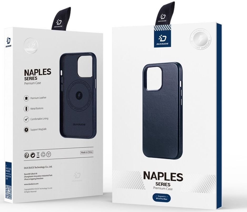 Dux Ducis Naples Apple iPhone 14 Pro Max Hoesje MagSafe Leer Blauw afbeelding 10