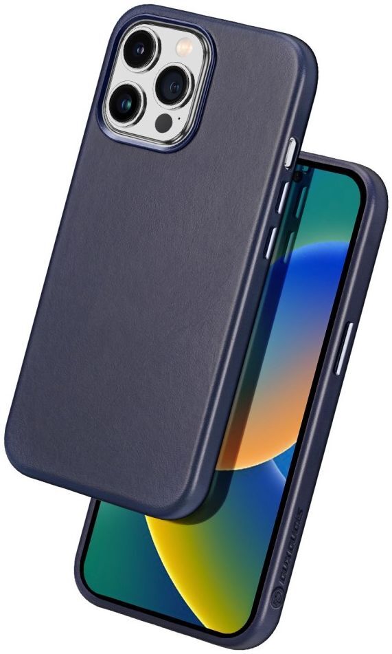 Dux Ducis Naples Apple iPhone 14 Pro Max Hoesje MagSafe Leer Blauw afbeelding 2