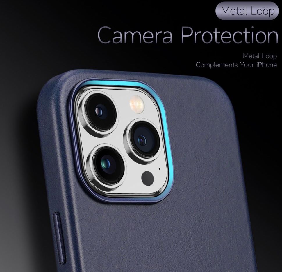 Dux Ducis Naples Apple iPhone 14 Pro Max Hoesje MagSafe Leer Blauw afbeelding 7