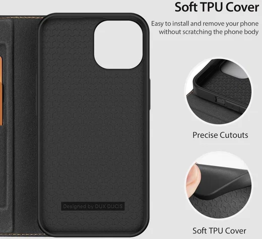 Dux Ducis Skin X2 Apple iPhone 14 Hoesje Book Case Zwart afbeelding 7