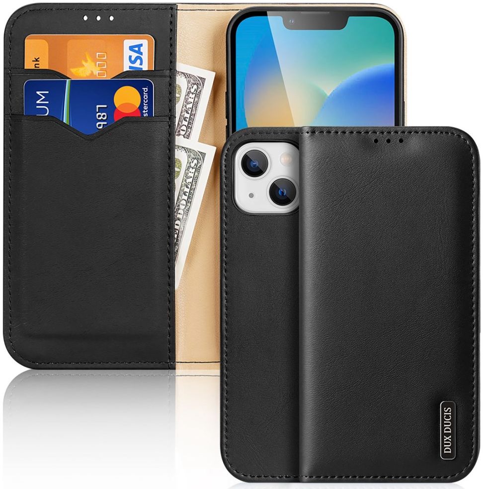 Dux Ducis Hivo Apple iPhone 14 Hoesje RFID Book Case Zwart afbeelding 1