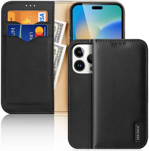 Dux Ducis Hivo Apple iPhone 14 Pro Max Hoesje RFID Book Case Zwart afbeelding 1