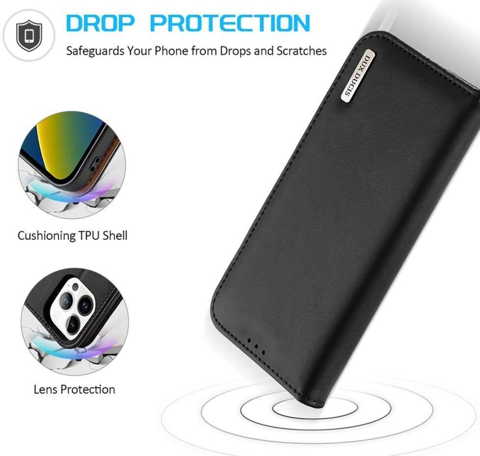 Dux Ducis Hivo Apple iPhone 14 Pro Max Hoesje RFID Book Case Zwart afbeelding 5