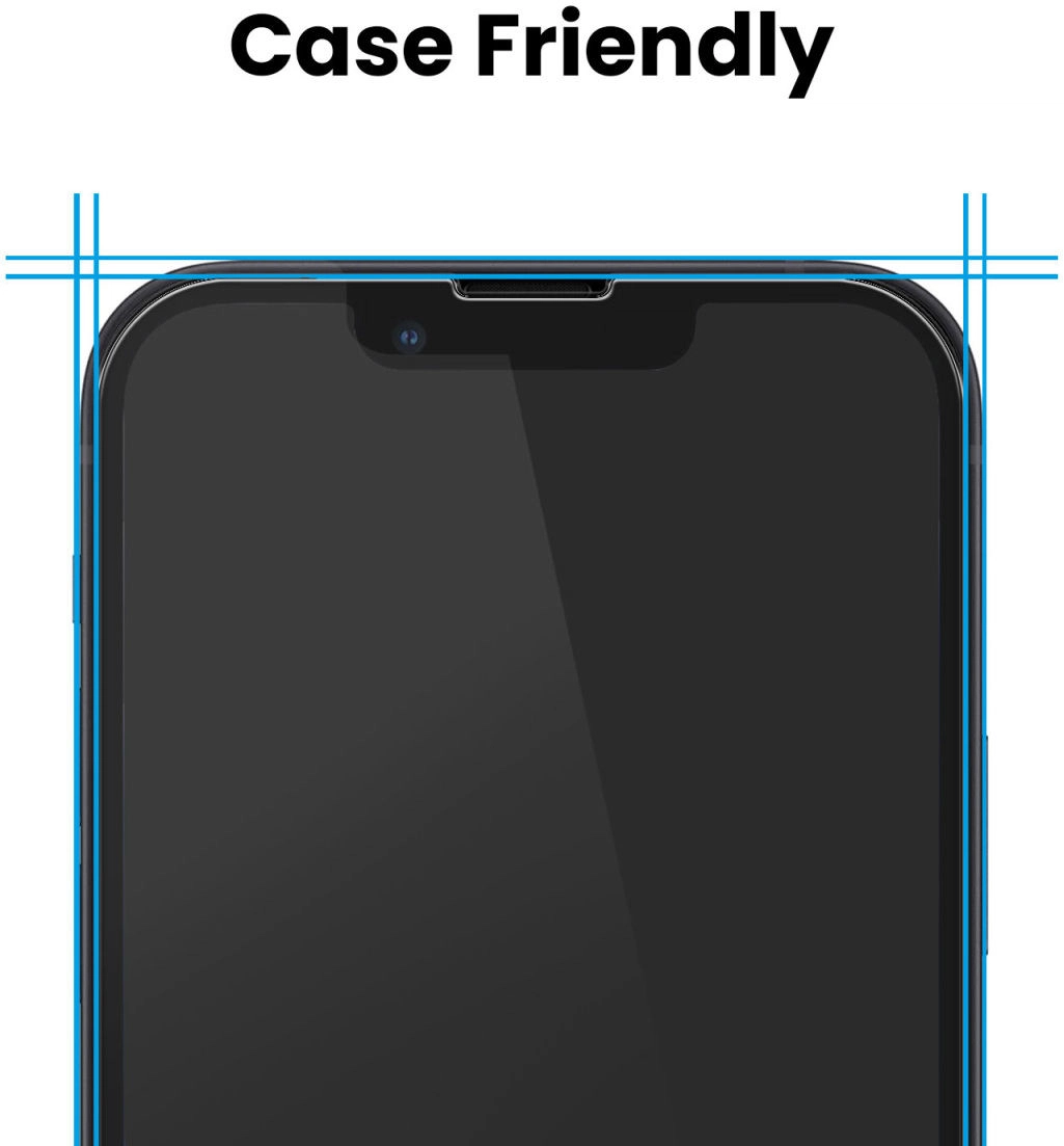 Apple iPhone 14 Tempered Glass Case Friendly Screenprotector afbeelding 3