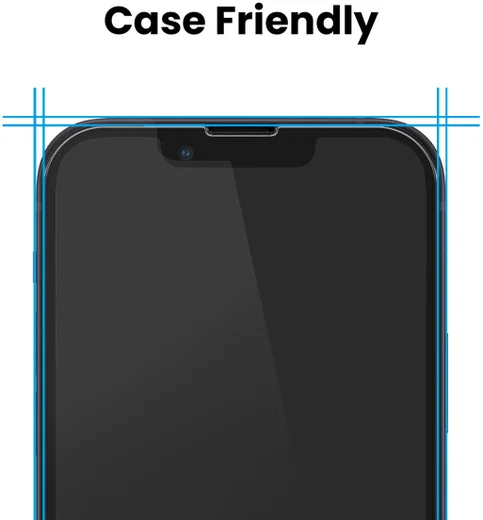 Apple iPhone 14 Tempered Glass Case Friendly Screenprotector afbeelding 3