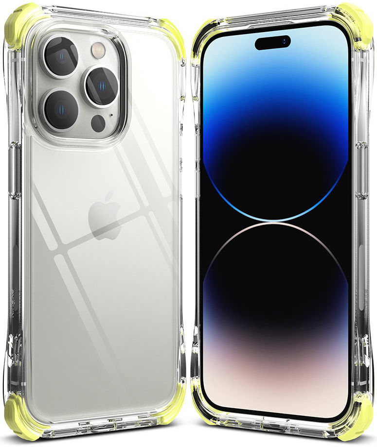 Ringke Fusion+ Apple iPhone 14 Pro Hoesje Transparant + Bumper Lime afbeelding 1